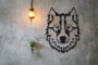 Wallity Wolf v11 Escultura de pared de metal negra